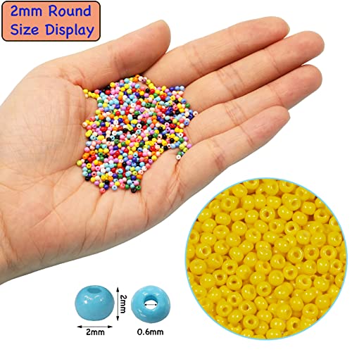 Bala&Fillic Size 2mm Yellow Color Seed Beads 9000+pcs/100 Grams - Image 3