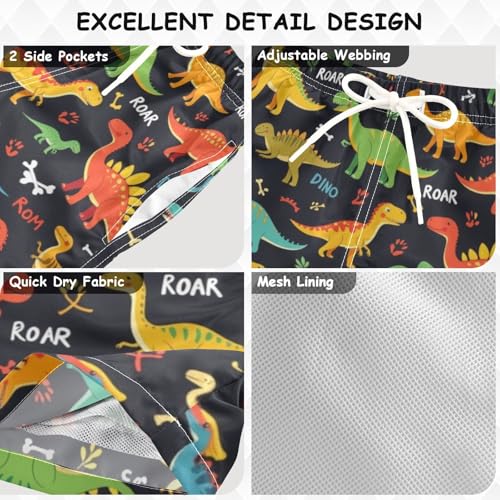 Cute Purple Paw Dinosaurs Boys Swim Trunks Pink Green Animals Toddler Beach Board Shorts Baby Summer Bathing Suit 2T3