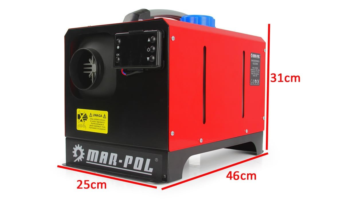 IMJ-Global - Riscaldatore a Gasolio Portatile (12V/230V, 12KW) Riscaldatore Diesel Generatore Aria Calda Gasolio per Camper, Tenda, Campeggio, Parcheggio, Dotato di Monitor LCD con Telecomando