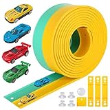 Flexible Rennbahn Kinder, Flexible Autorennbahnen, Tragbare Rennstrecke, Flexible Rennbahn Dual Rennstrecke, Rollt Auf Tragbare Dual R-ennstrecke Rampen, Geschenke für Jungen und Mädchen