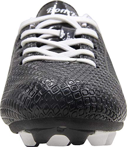 BomKinta Kid's FG Soccer Shoes Athletic Outdoor Soccer Cleats Black Size 4 M US Big Kid