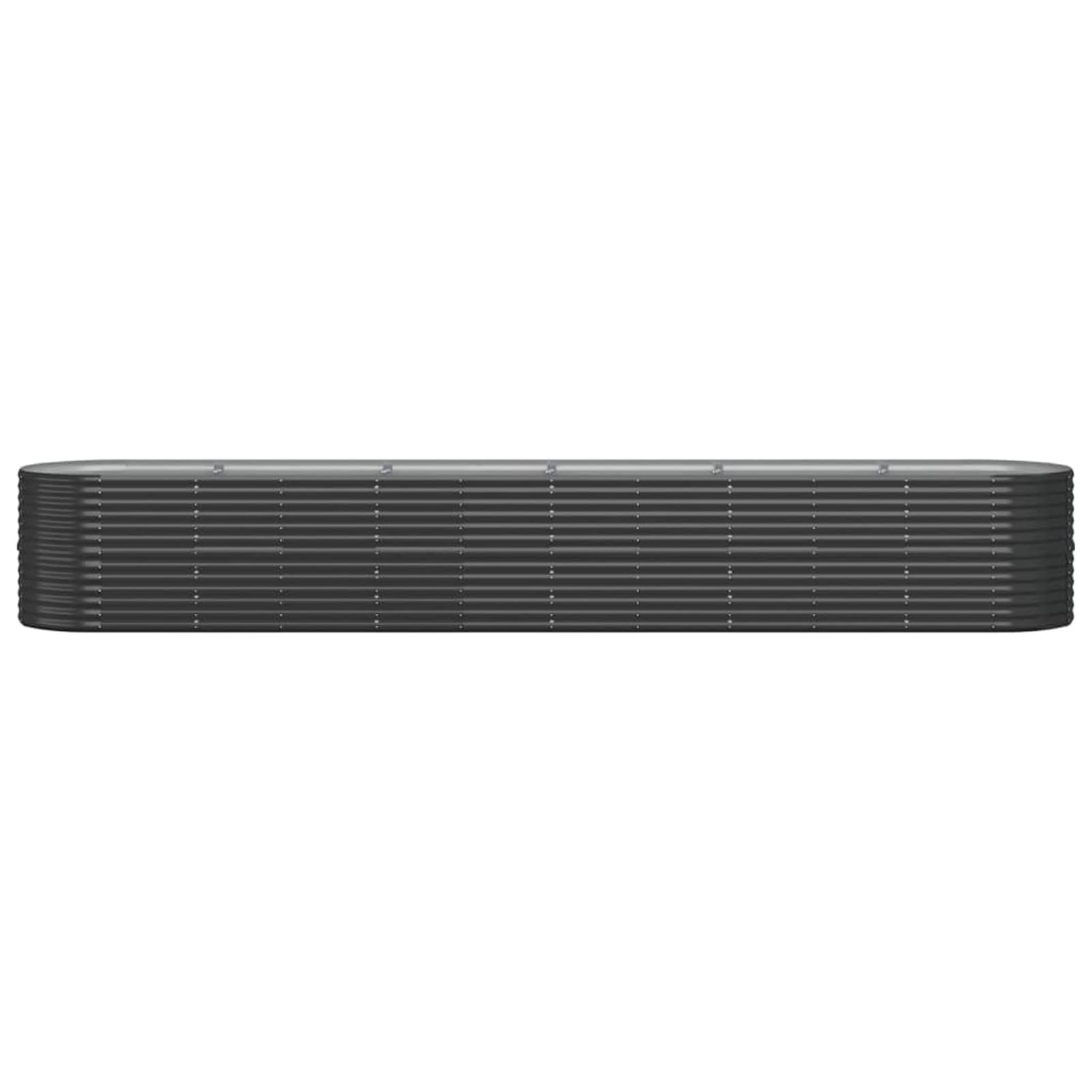 Festnight Arriates de Jardín Oval, Jardinera Elevada Metalico, Jardineras Exterior Grandes, Huerto Urbano Terraza, Jardinera Maceteros de Acero con Recubrimiento, Gris Antracita 440x80x68 cm