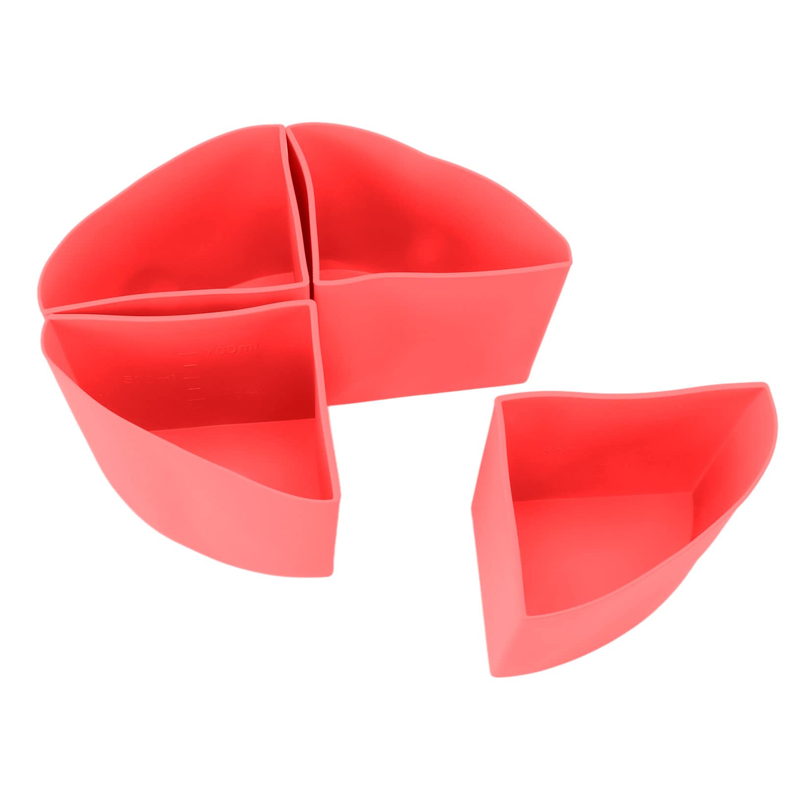 Divisore per cottura lenta, in silicone, compatibile con 6 QT, riutilizzabile per cottura lenta che consente di cucinare quattro diversi pasti contemporaneamente (rosso)