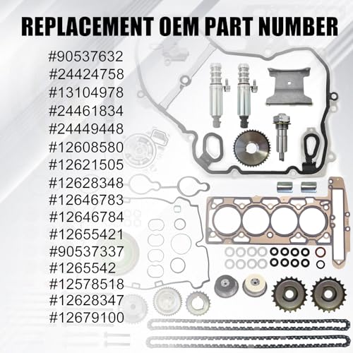 Image of Head Gasket Timing Chain Water Pump, for 2009-2017 Chevy Captiva Cobalt Equinox HHR Malibu, for Buick Lacrosse Regal Verano, for GMC Terrain, Pontiac 2.2 2.4L Engine, 9-4201S HS26517PT