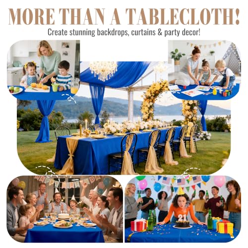 Image of Disposable Tablecloth Roll, 54In x 300Ft Plastic Table Cloth Disposable