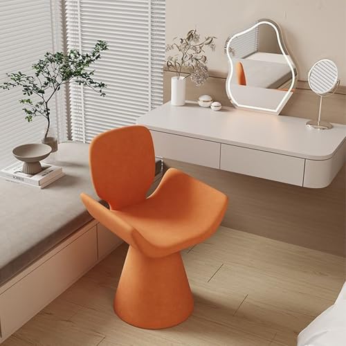 Silla de maquillaje y taburete giratorio con respaldo de madera para tocador 2