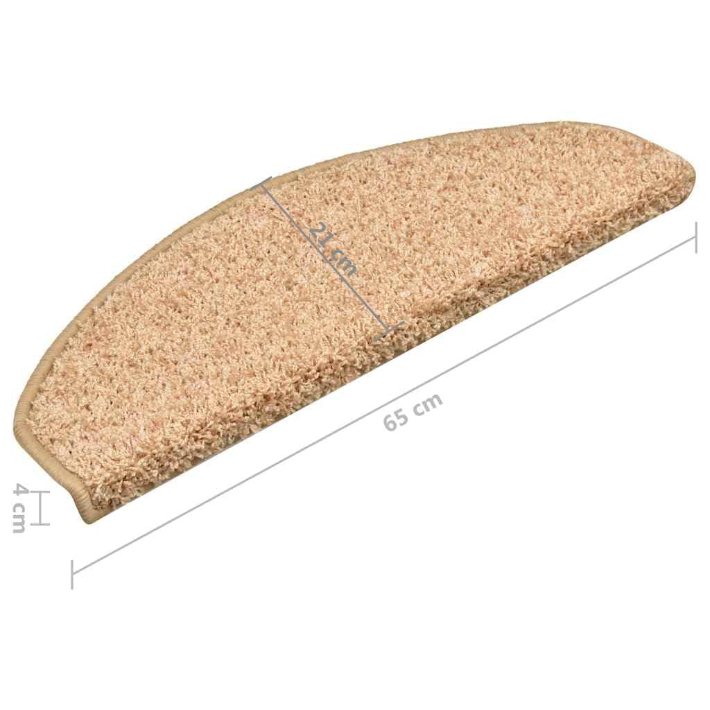 Lot de 15 tapis d'escalier, 65 x 21 x 4 cm, or