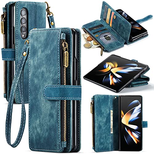 Étui en cuir PU de prestige pour Samsung Galaxy Z Fold 4 avec portefeuille chic