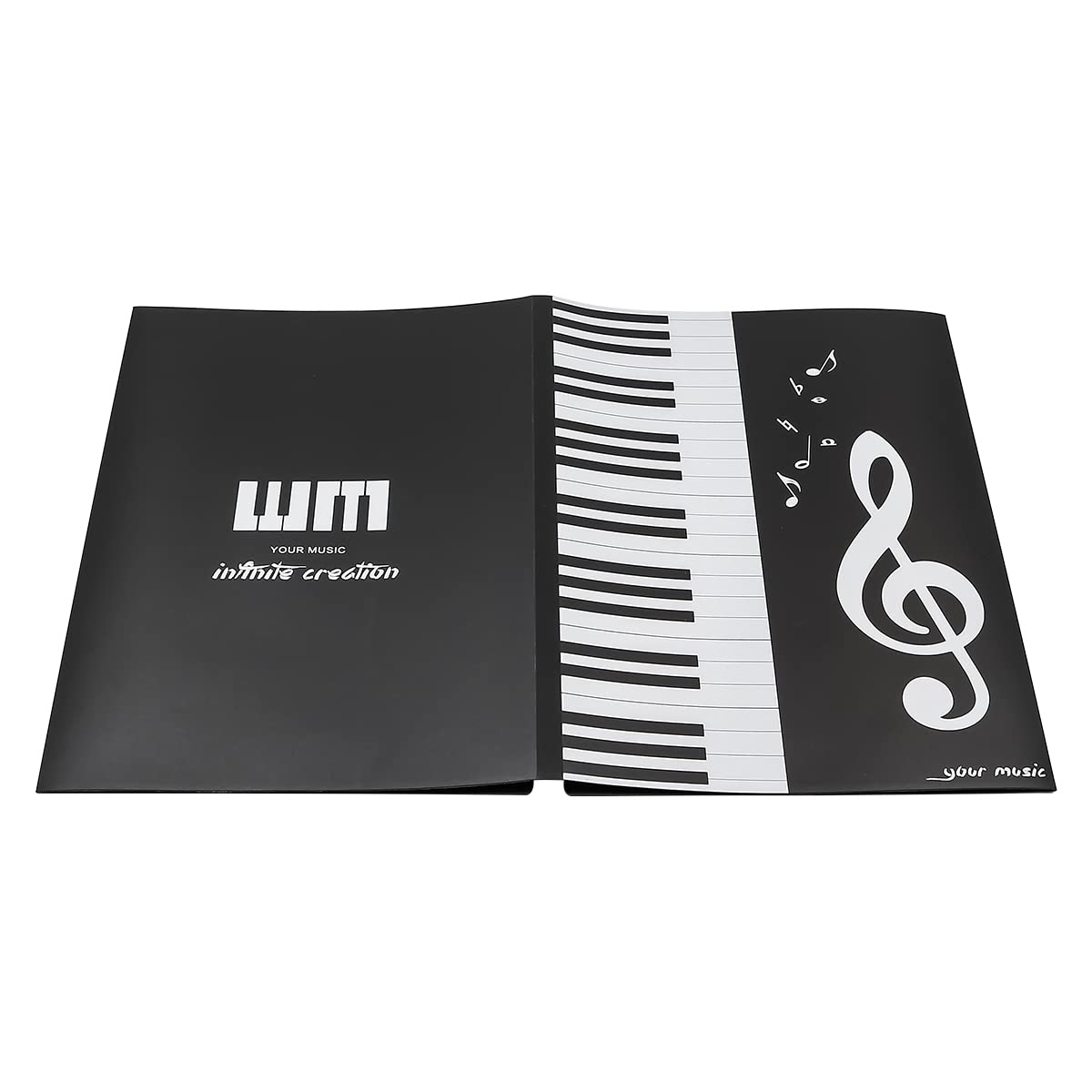 Classeur Partitions Musique Classeur à Partitions 4 Pages A4 - 52 Pochettes Transparentes, Pliable | Pour Musiciens, Noir Pupitre Musique Pliable