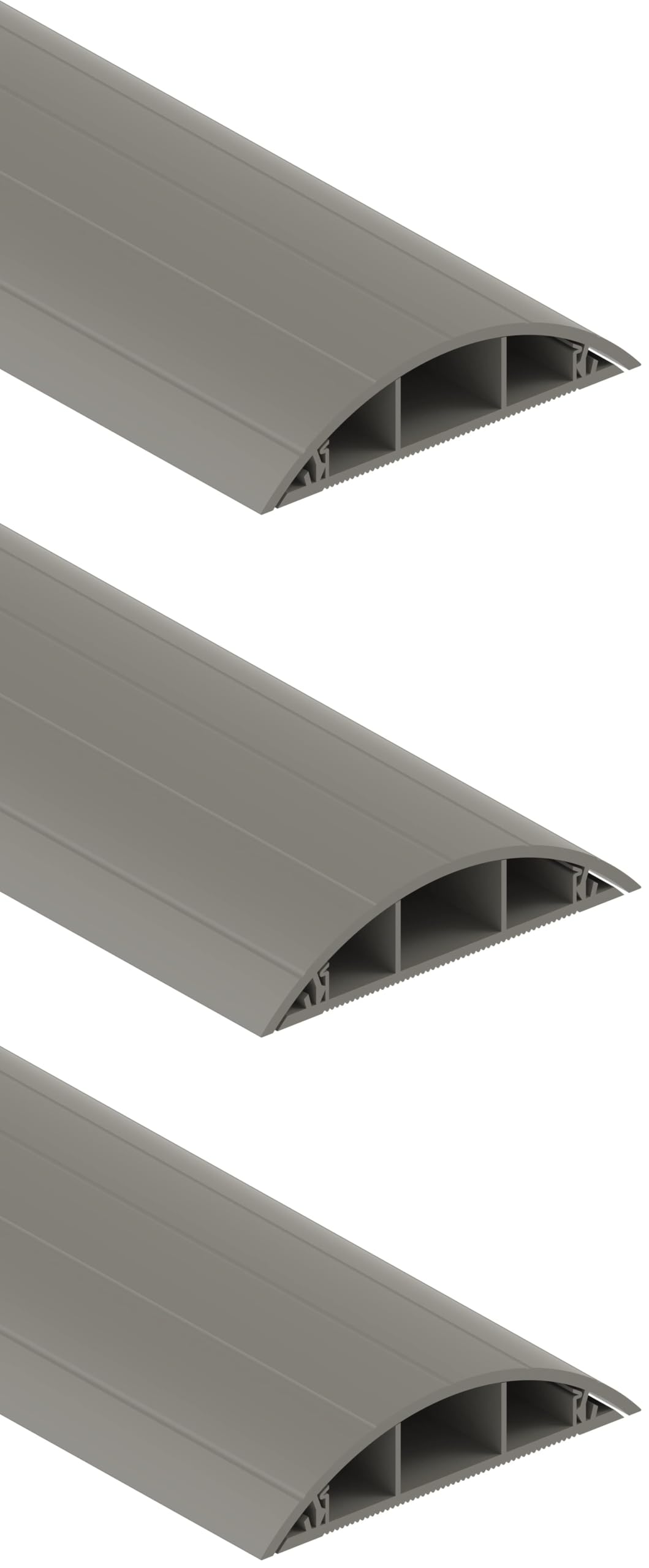 Guide-câble au sol en PVC haute résistance Habengut gris 3x1m