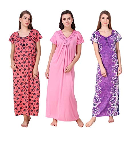 Buy KEOTI Hosiery Printed Full Nighty 