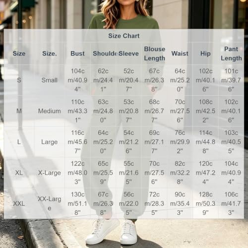 Women 2 Piece Loungewear Set Crew Neck Sweatshirt Jogger Pants Casual Fall - image 4