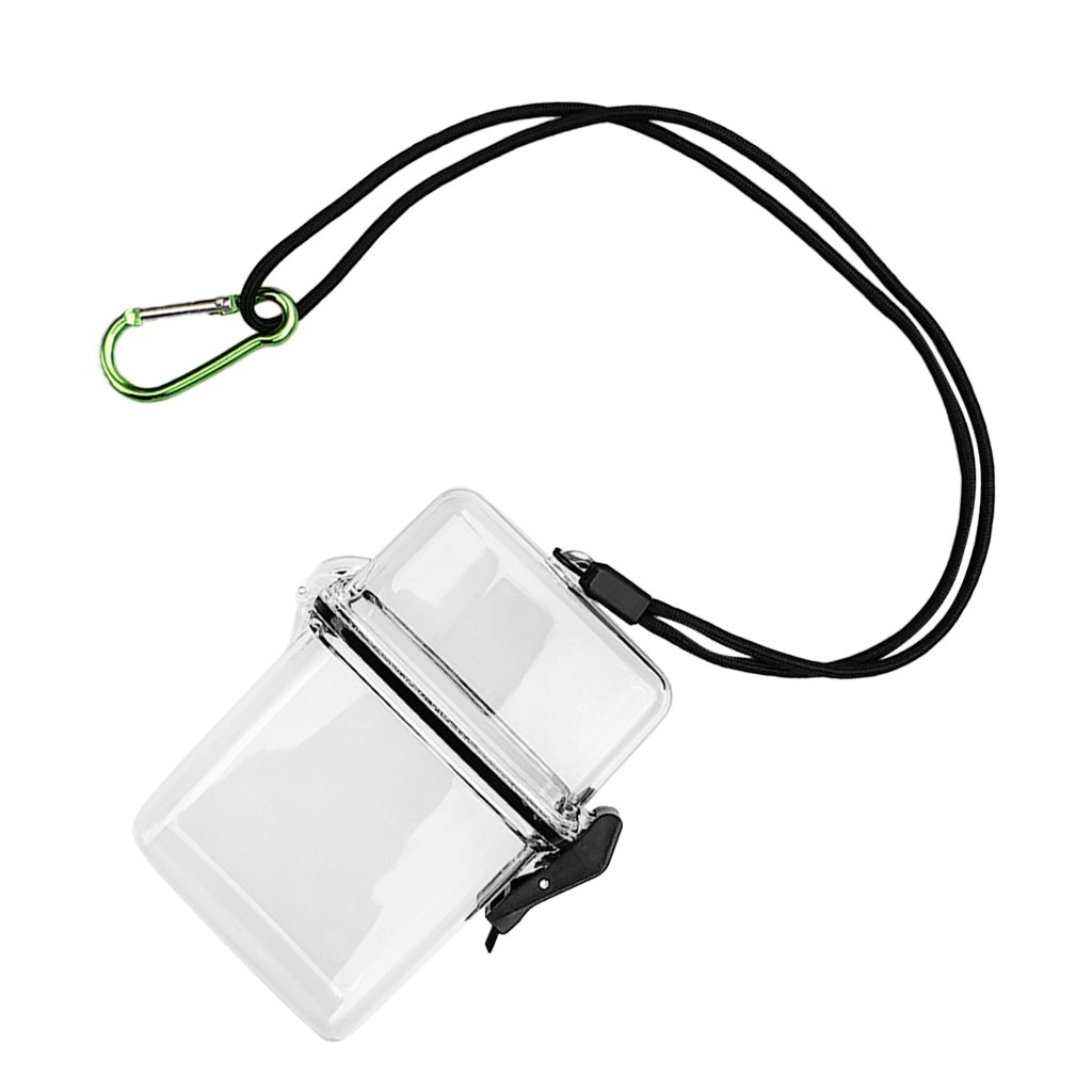 Homyl Premium Taucherei Tauchei Aufbewahrungsbox wasserdicht Dry-Box Trockenbox Transportbox Tragebox mit Befestigungsschnur Karabiner - Transparent