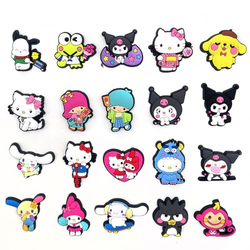 20Pcs Sanri o Shoe Decoration Charms for Croc Clog Sandals Shoe Accessories Charms for Adults