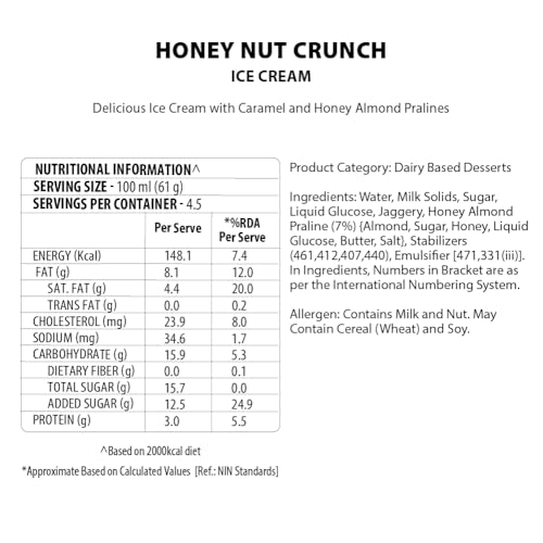 Image of Baskin Robbins Ice Cream Tub Honey Nut Crunch, 450 ml