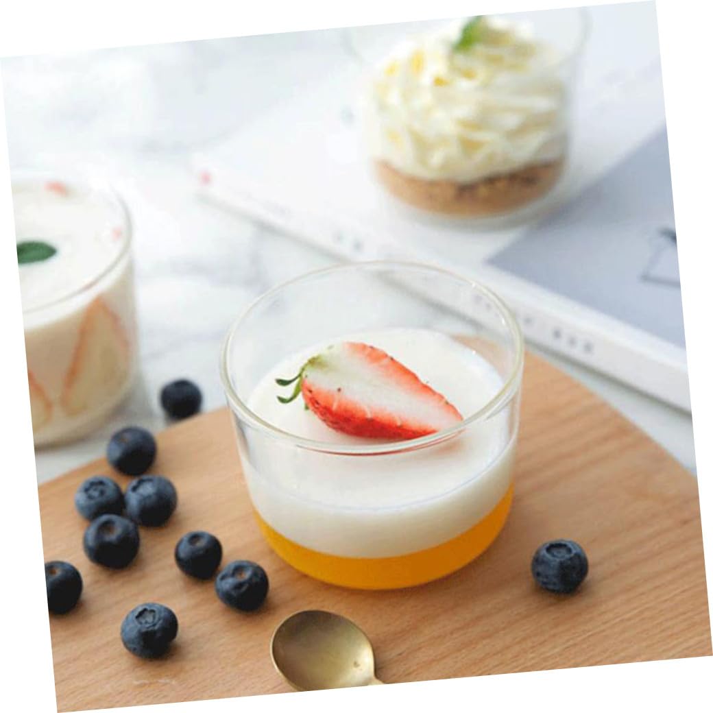 VALICLUD Vasos de Vidrio para Postres 200 Ml 4 Piezas, Tazas Reutilizables para Mousse y Cupcakes, Vasos para Bebidas Frías y Aperitivos, Uso en Fiestas y Buffet