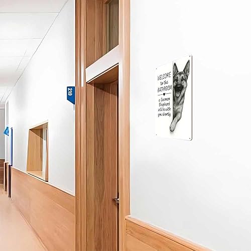 Miniatura 5 de German Shepherd Bathroom Poster Wall Decor Retro Metal Sign Poster for Garage Man Cave Bathroom Bedroom Farm Inspirational Popular Wall Art 8x12