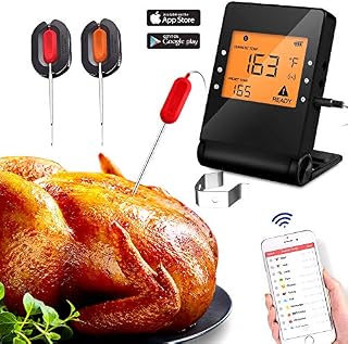 Bluetooth Meat Thermometer Wireless Barbecue Cooking with 2 Probe for Oven Grill Smoker