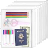 Antner 8 Pack Clear Letter Size Binder Pockets 3 Ring Binder Zipper Pouch Document Organizer, Waterproof PVC 3-Hole Loose Leaf File Bags Insert Sleeves Page Sheet Protectors Business Office Supplies