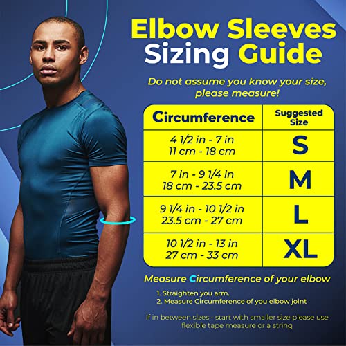 Sparthos Elbow Compression Sleeves (Pair) – Tendonitis Elbow Brace Golfer's Tennis Elbow Support For Men And Women – Arthritis Bursitis Treatment Youth Kids Athletic Sport Basketball (Blue-Xl) #TOP4