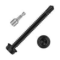 Vista 16 de Tornillos autoperforantes con cabeza hexagonal de 1/2 pulgada, tornillos de chapa autoperforantes, acero inoxidable 410, 100