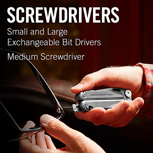 Leatherman, Wave Plus Multitool With Premium Replaceable Wire Cutters, Spring-Action Scissors And Nylon Sheath, Stainless Steel #TOP3