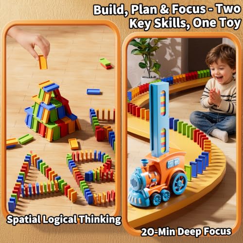 Auto Domino Train, 210 piezas bloq. STEM para edades 3-8 miniatura 4