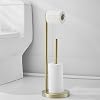 Bathroom Toilet Paper Roll Holder Stand with Reserve, Black Painting