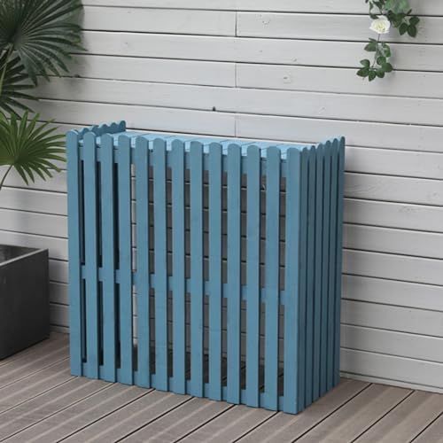 Wooden Privacy Fence Panels for Outdoor Use, Air Conditioner Cover, Trash Can Enclosure, Decorative Garden Screen, Ventilated AC Unit Shield, Durable Garden Decor