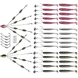Biger 5 Arm Alabama Bait Rigs with 8 Spoon Blades, Umbrella Rig A-Rig for Boat Trolling Fishing, Swi