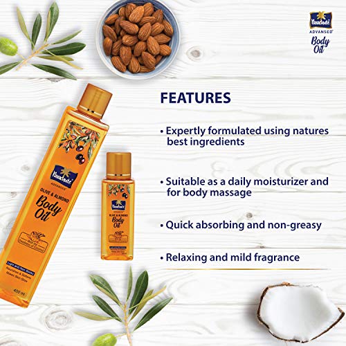 Image of Parachute Advansed Olive & Almond Body Oil For Nourished Glowing Skin, 400 ml