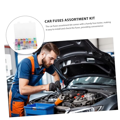 Kit de fusibles para automóvil Unomor, 300 piezas, con probador de fusibles y caja de almacenamiento de aluminio resistente a altas temperaturas, para autos, camiones, embarcaciones y más miniatura 7