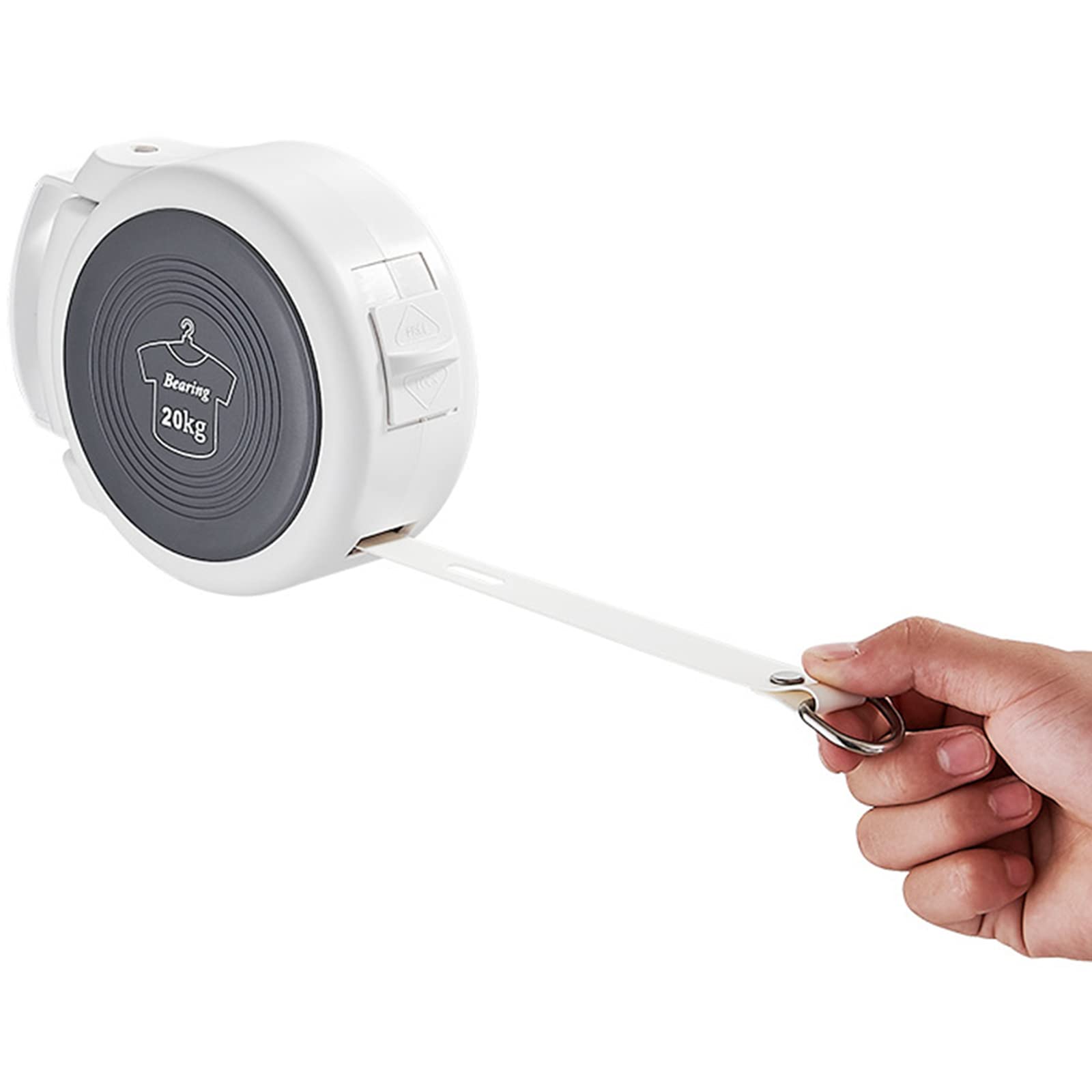 Stendibiancheria Retrattile,Rotolo Corda da Bucato Telescopica,Linea di Vestiti Resistente a Parete,Linea di Lavaggio Allungabile 2cm*4,2m,per Interni ed Esterni,White
