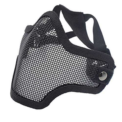 FQTANJU Half Mask Tactical Crusader 2G Airsoft Strike Steel (Black)
