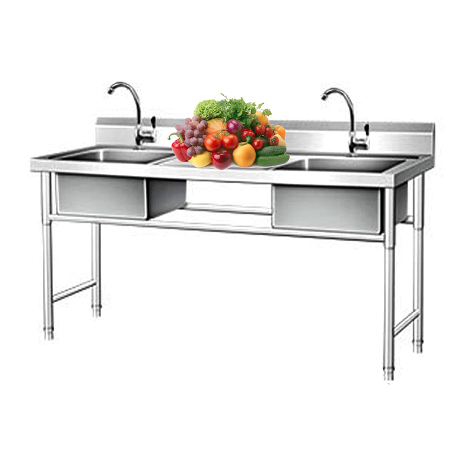 Buy WDNMDY Free Standing Outdoor Kitchen Sink with Faucet Console Stand