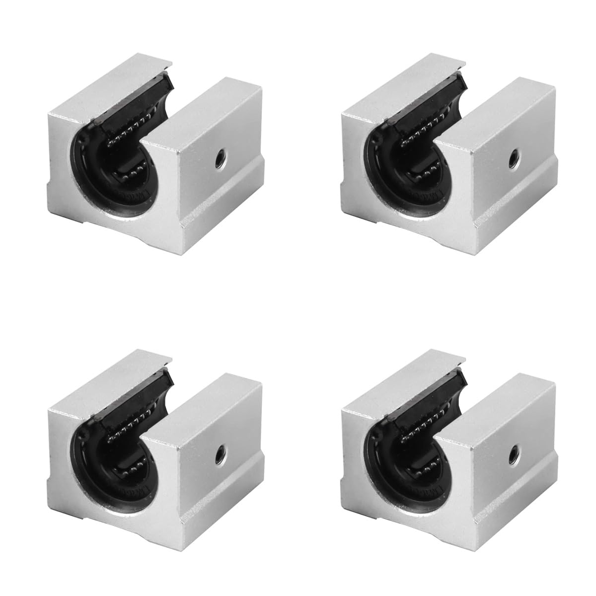 Lot de 4 roulements linéaires SBR16UU, 16 mm, en aluminium, à billes ouvertes, bloc coulissant pour rail linéaire SBR16