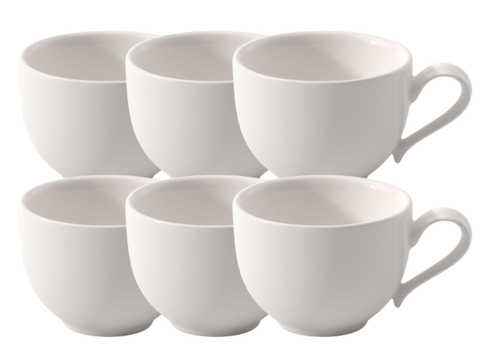 Villeroy & Boch New Cottage Basic - Set di 6 tazze da caffè in porcellana premium, 80 ml, colore: Bianco
