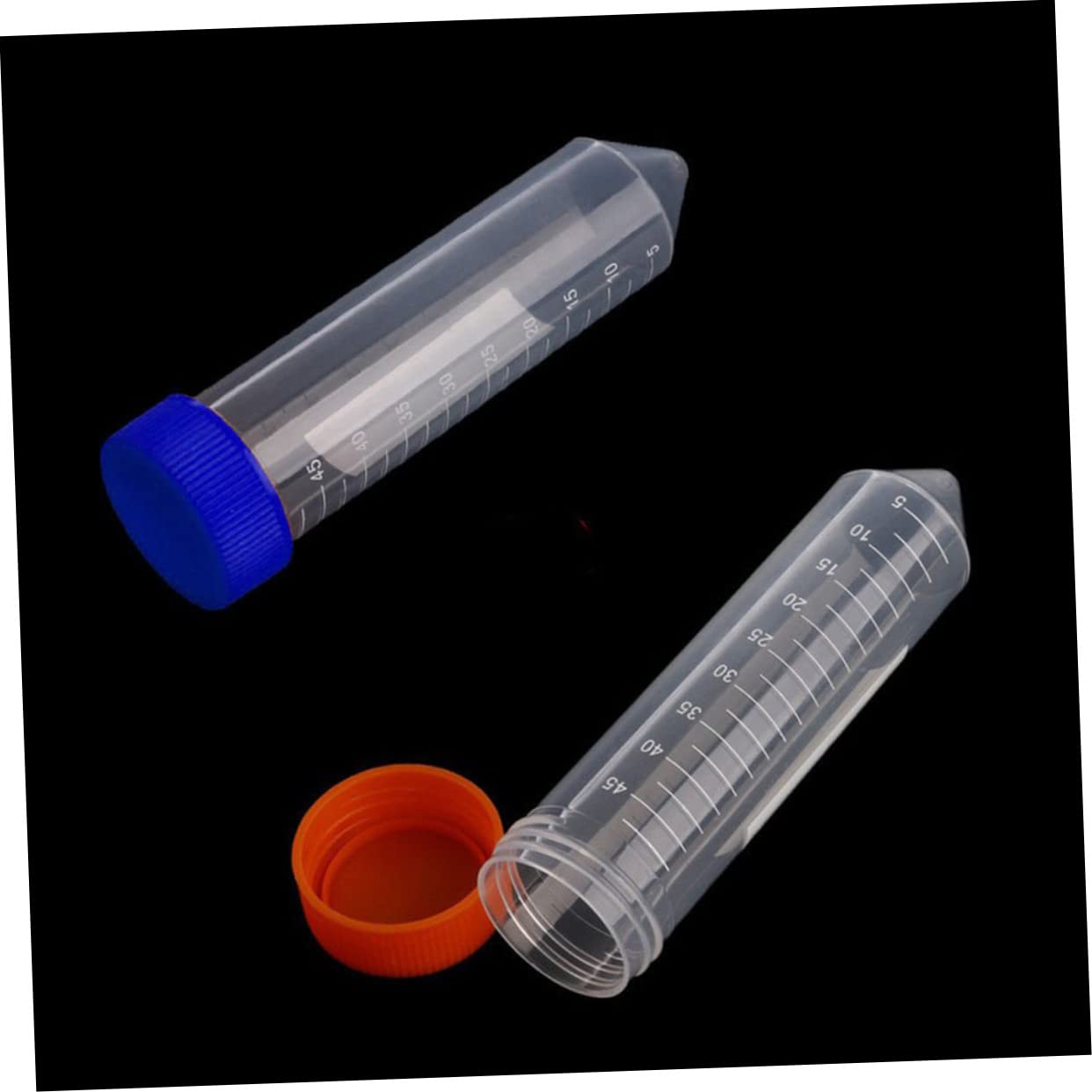 Ciieeo Provette Centrifuga 50ml con Fondo Conico, Plastico Blu, 50 Pezzi