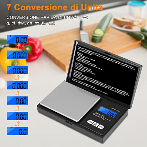 Vinabo Digitale precisieweegschaal 700g/0.01g Precisie Mini Keukenweegschaal Digitale Weegschaal Fijne Schaal Muntschaal Lcd-scherm Multifunctioneel voor Keuken Sieraden Koffie Kleine Poederschaal - Afbeelding 5