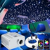AZIMOM 150pcs Twinkle 10W Fiber Optic Star Ceiling Light Kits Touch Remote & APP/Bluetooth Match Code Sound Activated Light Engine for Car Home Roof Decor 0.03in 6.5ft Fibers