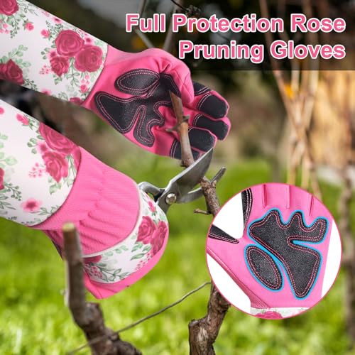 DLY Gardening-Gloves-for-Women, Breathable and Comfortable Long-Leather-Garden-Gloves - Image 4