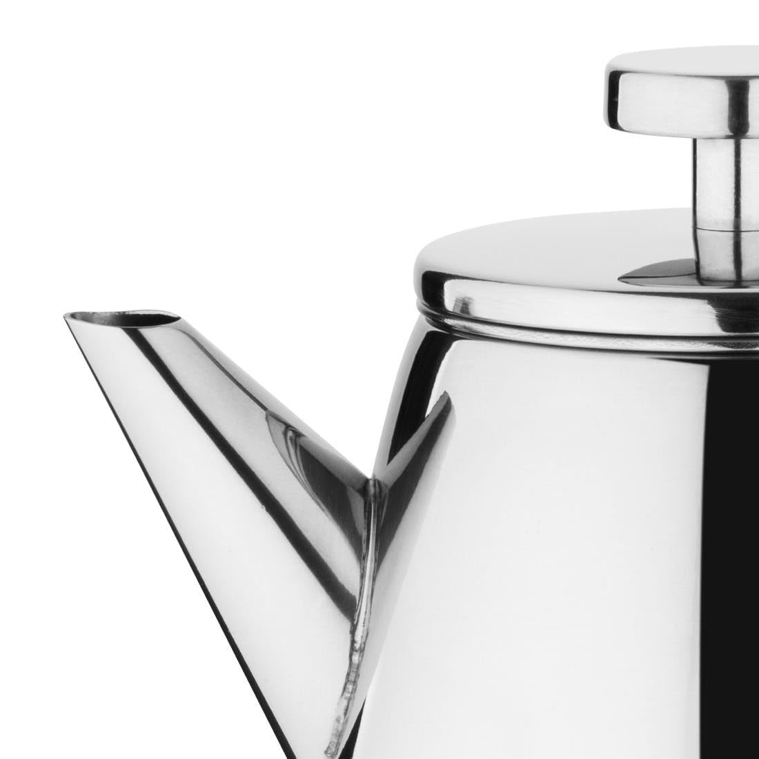 Olympia Conical Insulated Stainless Steel Teapot with Filter 600ml - Hinged Lid, Removable Filter, Dishwasher Safe DP601 - Image 4