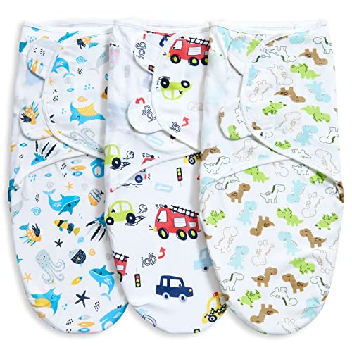 Image of Adjustable Baby Swaddle Blanket 0-3 Months - Very Cute and Charming Pattern, Soft and Skin-Friendly, Baby Swaddles 0-3 Months, Newborn Swaddle, Swaddle Blankets for Baby Boy