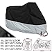 ANFTOP Housse de Moto XXXXL Interieur Scooter Motocyclette Couvre Protecteur UV Pluie Anti-poussière Trou de Serrure Extérieur Couvrir Étanche Noir argenté 4XL