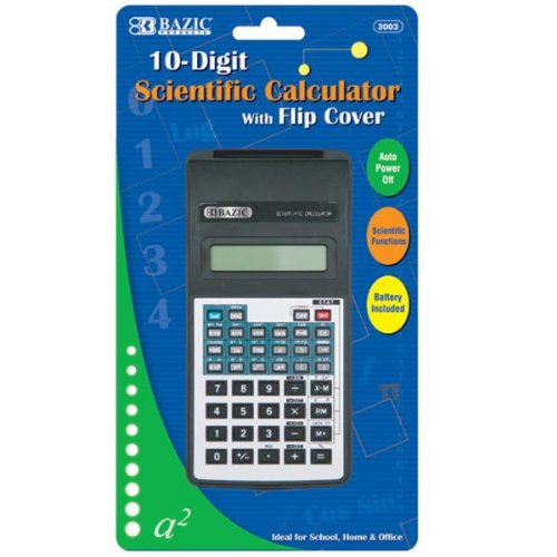 BAZIC 10-Digit Scientific Calculator w/ Flip Cover Case Pack 48