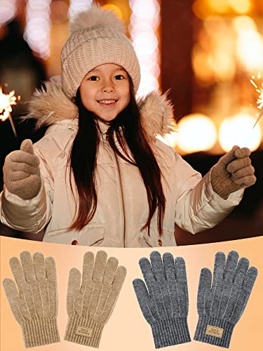 Fleece Kids Gloves - Warm Full Fingers Toddler Baby Mittens for Boys & Girls, 6-10 Years4