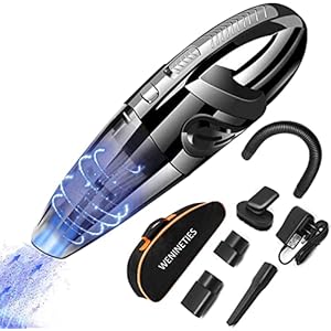 WENINETIES Handstaubsauger, Akku Handsauger Beutellos 6000PA 120W Auto Staubsauger Kabellos für Heim und Auto