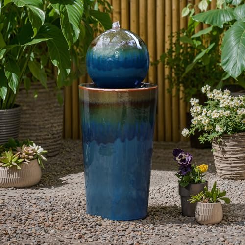 LuxenHome 30' Water Fountain Outdoor and Indoor, Glazed...