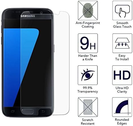 [2-Pack] Galaxy S7 Screen Protector, Lilanlan Glass Protector [Tempered Glass] 9H Hardness, Bubble Free [Case Friendly]