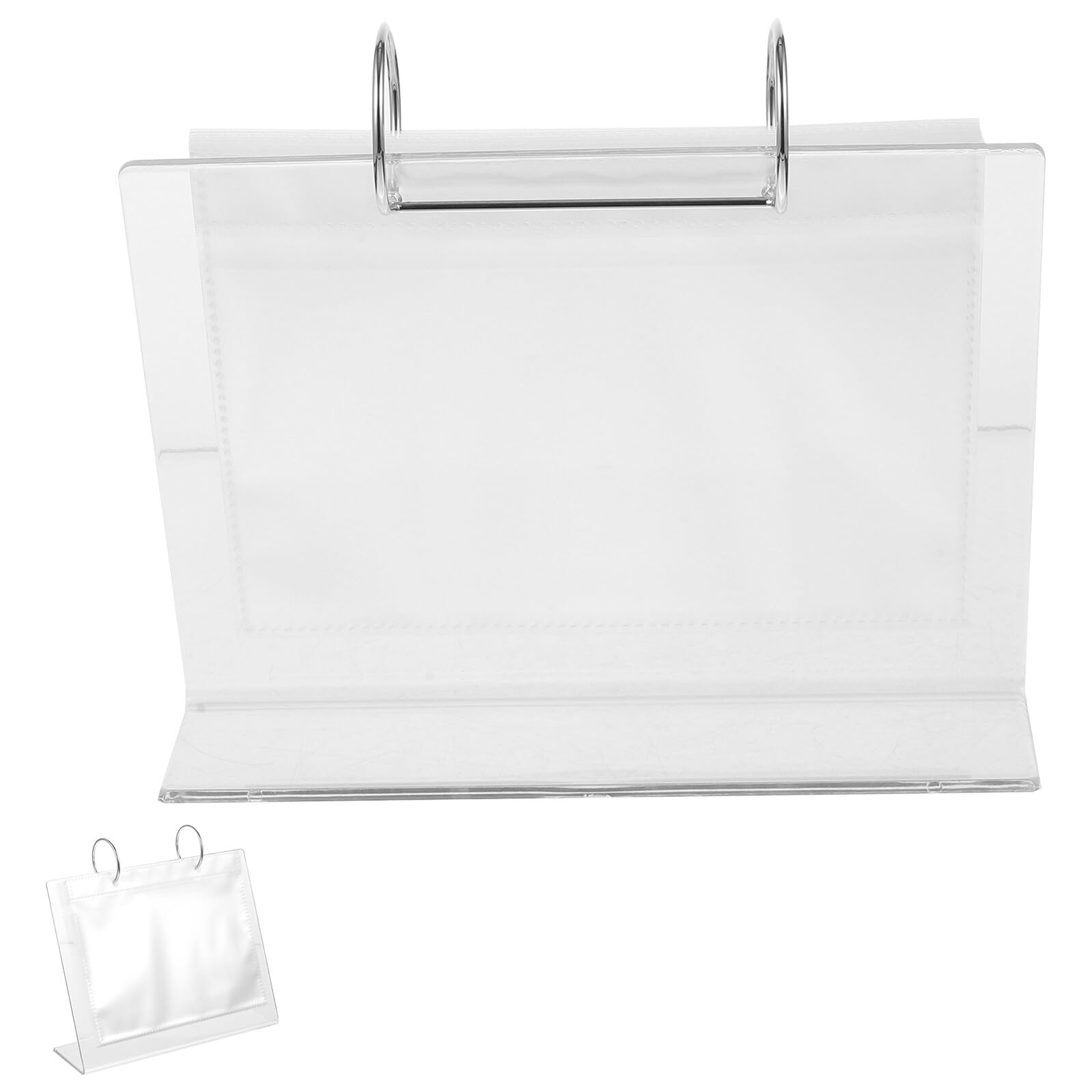 Álbum de fotos acrílico transparente de 6 pulgadas con soporte de sobremesa y 34 páginas